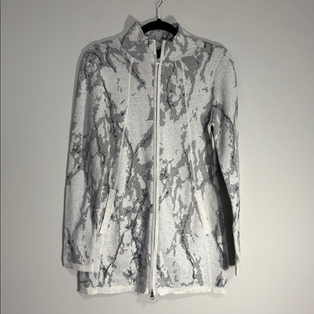 Rachel Zoe Full Zip Sweater Grey Medium